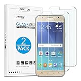 OMOTON Galaxy J5 Screen Protector (2015 Version) [2 Pack] - Tempered Glass Screen Protector for Samsung Galaxy J5 (2015) with [9H Hardness] [Crystal Clear] [No-Bubble]
