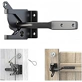 Self Locking Gate Gravity Door Latch Automatic Gate Latch for Metal Wooden Fences Stainless Steel Spring Loaded with Adjustab