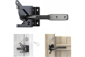 Self Locking Gate Gravity Door Latch Automatic Gate Latch for Metal Wooden Fences Stainless Steel Spring Loaded with Adjustab