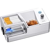 Electric Cigarette Injector Machine Rechargeable Cigarette Rolling Maker Infrared Sensing Portable Tobacco Injector Household Automatic Rolling Machine 8mm Tube (Silver)
