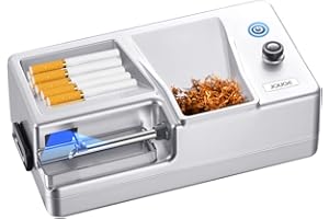 JOUGE Automatic Cigarette Rolling Machine Electric LED Intelligent Sensing Tobacco Injector Roller Machine with with Storage Tray Portable for King/Regular Size Tubes 0.31'' 8mm (Silver)
