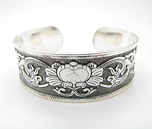 Maggie Women's Fancy Design Tibetan Silver Cuff Bracelet