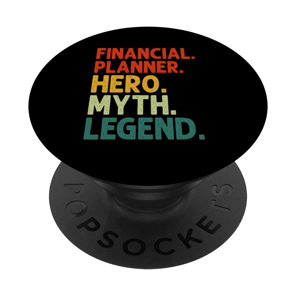 Financial Planner Hero Myth Legend Vintage Financial Planner PopSockets Swappable PopGrip