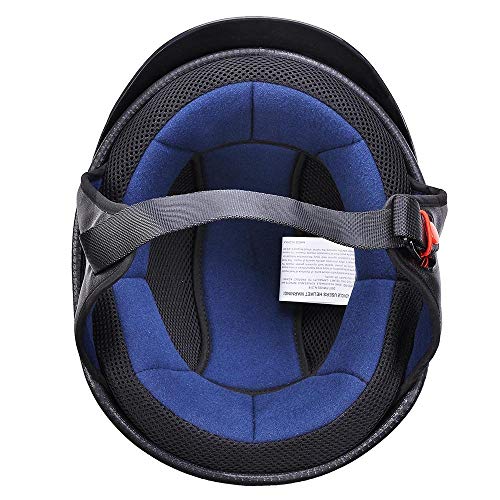 LeeMas Inc Cruiser Chopper Motorcycle Helmet Classic Half-Face ABS Matte Black Open Skull Cap Size S for Scooter Biker DOT Approved - Thumbnail 3