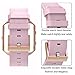 Henoda Compatible with Fitbit Blaze Bands Leather Small Large Strap Smart Fitness Watch Band Women Men (6. A Pink Band and Rose Gold Frame, Small: 5.7