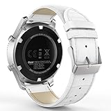 Gear S3 Watch Band, MoKo Premium Soft Genuine Leather Crocodile Pattern Replacement Strap for Samsung Gear S3 Frontier/S3 Classic/ Moto 360 2nd Gen 46mm Smart Watch, WHITE (NOT FIT S2&S2 Classic&Fit2)