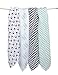 Bacati - Tribal/Aztec Baby Swaddle Blanket Boys Swaddle Wrap Soft Breathable Cotton Muslin Swaddle Blankets Receiving Blanket for Boys, Large 45 x 45 inches (Noah Tribal Mint/Navy)