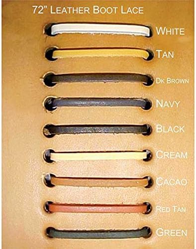 72" Bulk Genuine Leather Heavy Duty Boot Lace 8 Colors - Sold in Pairs (White)