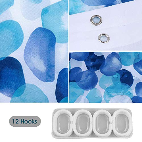 YOLIYANA Waterproof Polyester Printing Lightweight Shower Curtains Vivid Summer Lanscape with a Dramatic Rural Road and Sky Print Deco Home with 12 Free Hooks
