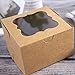 25 Pack Brown Bakery Box with Window 4x4x2.5 inch Eco-Friendly Paper Board Gift Packaging Boxes for Pastries, Cookies, Small Cakes, Pie, Cupcakes (Brown, 25)