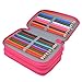 72 Slots Pencil Holder, Ishua Handy Wareable Oxford Pencils Case Pencil Organizer Portable Watercolor Pencil Wrap Case (Hot Pink) Handy Multi-layer Pencil Bags for Gel Pens,Marco Pens,Makeup Brush