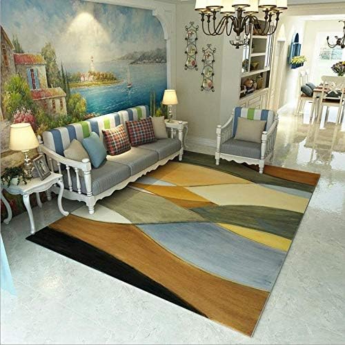 Renjie Modern Colorful Abstract Carpets For Living Room Art Rugs For Bedroom Study/Restaurant Floor Mat Soft Coffee Table Area Rug@Bo-35_200X300Cm_China