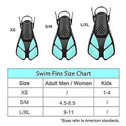 Swim Fins Open Heel, Adjustable and Light Diving