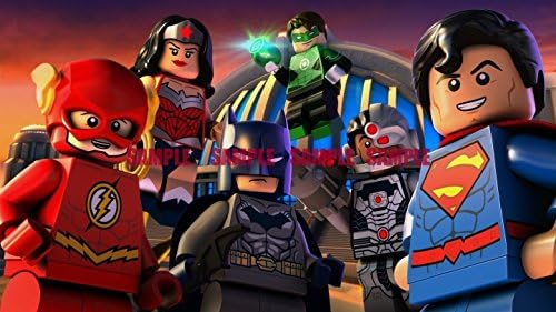 CAKEUSA Lego Justice League Party Birthday 1/2 Size Frosting Sheet Cake Topper Edible Image