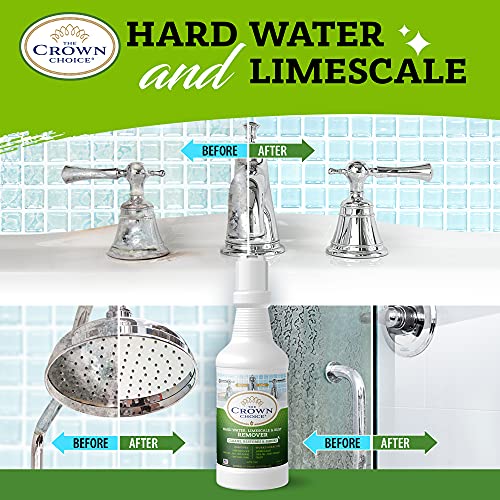 Heavy Duty Hard Water Stain Remover Set 16oz Remover and Scrub Cloth