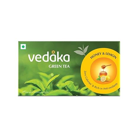 Amazon Brand Vedaka Green Tea, Lemon and Honey, 25 Bags