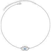 JZMSJF S925 Sterling Silver Evil Eye Hamsa Hand CZ Triple Layered Necklaces for Women