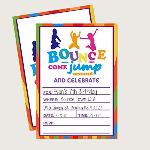 2 Bounce+House+Jumping+Invitations+Envelopes