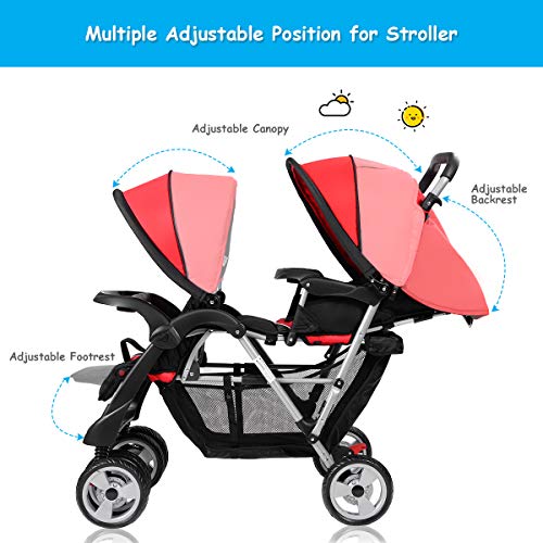 3 Costzon+Double+Stroller+Pushchair+Convenience