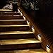 Solar Powered Wall Light ,6 Pack Solar 6 LED Light Wall Mount Garden Path Lamp Step Lights Outdoor Patio Gutter Fence Lighting (Warm Light)