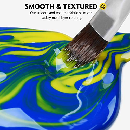 Magicfly Permanent Soft Fabric Paint Set for Clothes 14 Colors 60ML