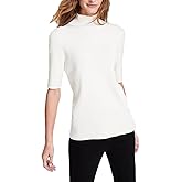 Jones New York Womens Half Sleeve Mock Neck