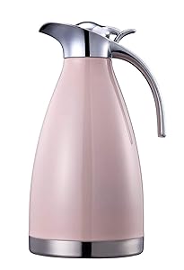 Bonnoces 68 Oz Stainless Steel Thermal Carafe - Double Walled Vacuum Insualted Thermos/Carafe with Lid - Coffee/Tea Carafe Heat & Cold Retention - 2 Liter