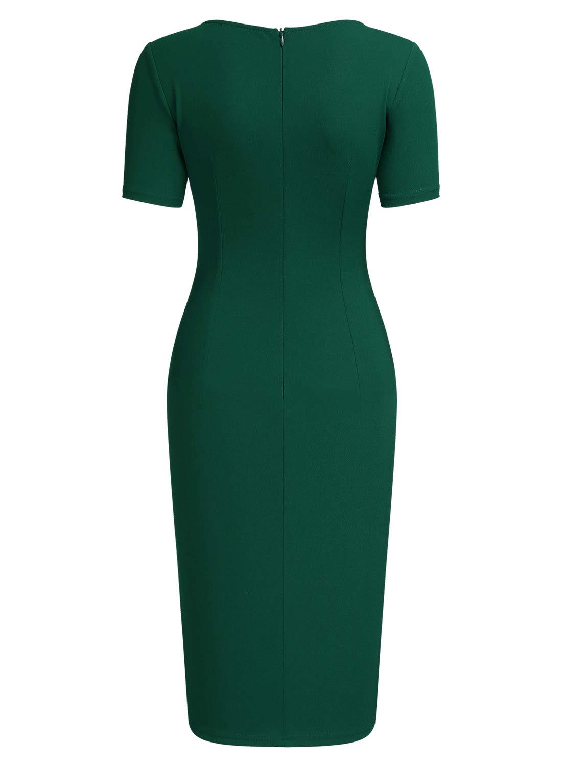 AISIZE Women's 50s Vintage Ruffle Peplum Cocktail Pencil Knee Dress