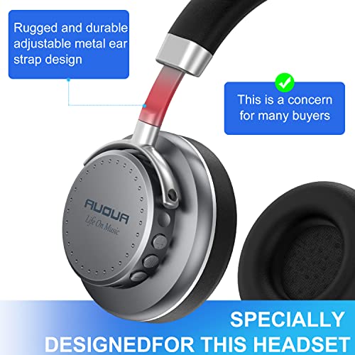 AUOUA BL005 Over-Ear Bluetooth Headphones with DEEP BASS, Foldable Wireless HI-FI Stereo Wireless and Wired HEADSETS with MIC for Cellphone PC Tablet Travel Home and Office