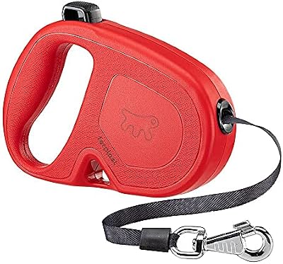 Trela retrátil para cães grandes Flippy One Tape L, trela extensível 5 m, máximo 50 kg, vermelha