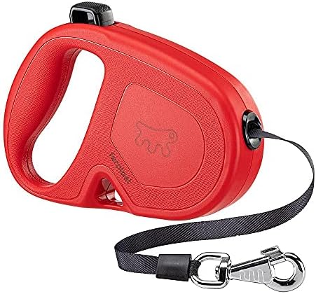 Trela retrátil para cães grandes Flippy One Tape L, trela extensível 5 m, máximo 50 kg, vermelha