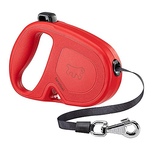 Correa retráctil para Perros Grandes Flippy One Tape L, Correa Extensible 5 m, máx 50 kg, Rojo