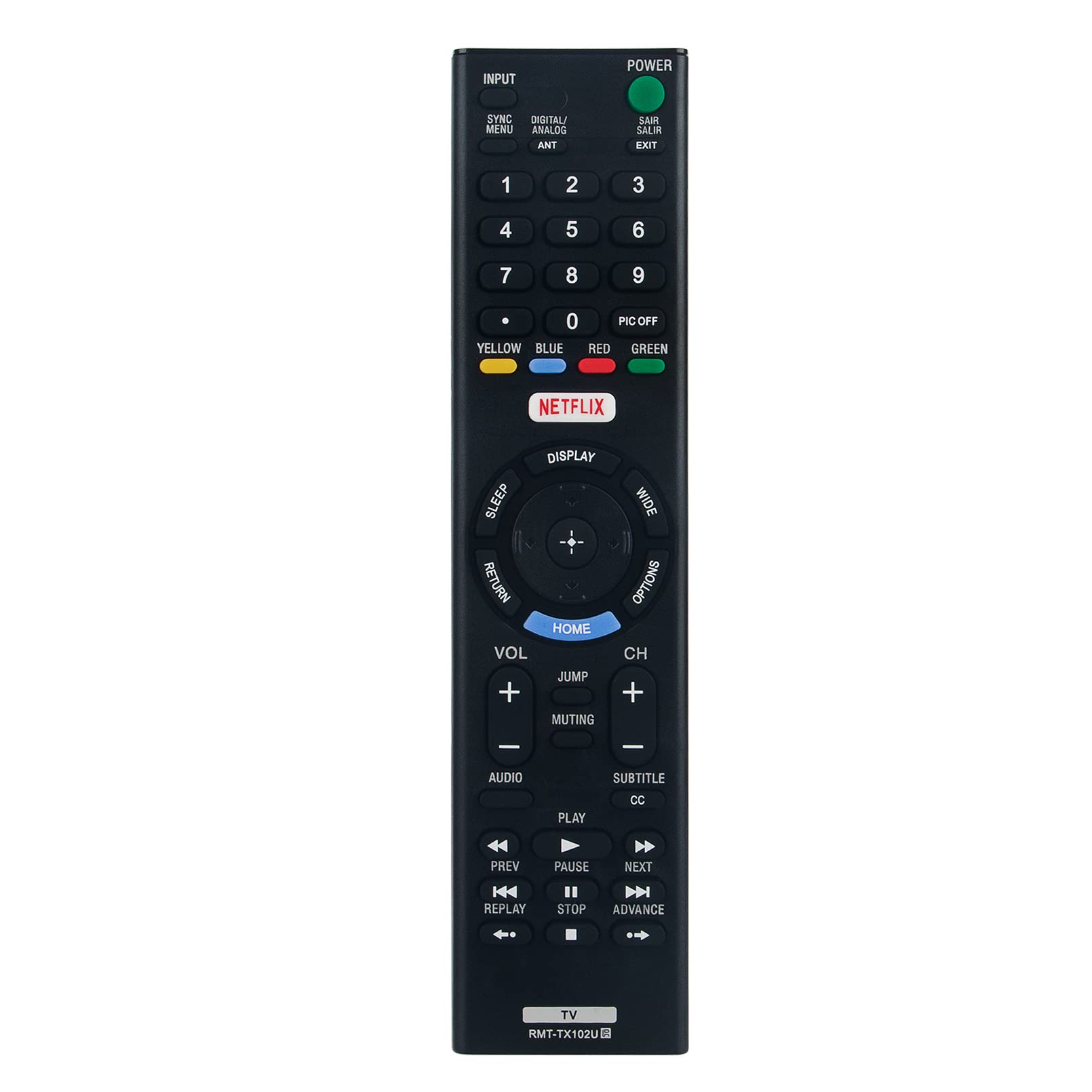 VINABTY RMT-TX102U Replacement Remote Control Fit for Sony TV KDL-48R550C KDL32R500C KDL40R510C KDL40R530C KDL40R550C KDL48R510C KDL48R530C KDL48R550C KDL-48W650D KDL-32R500C KDL-40R510C