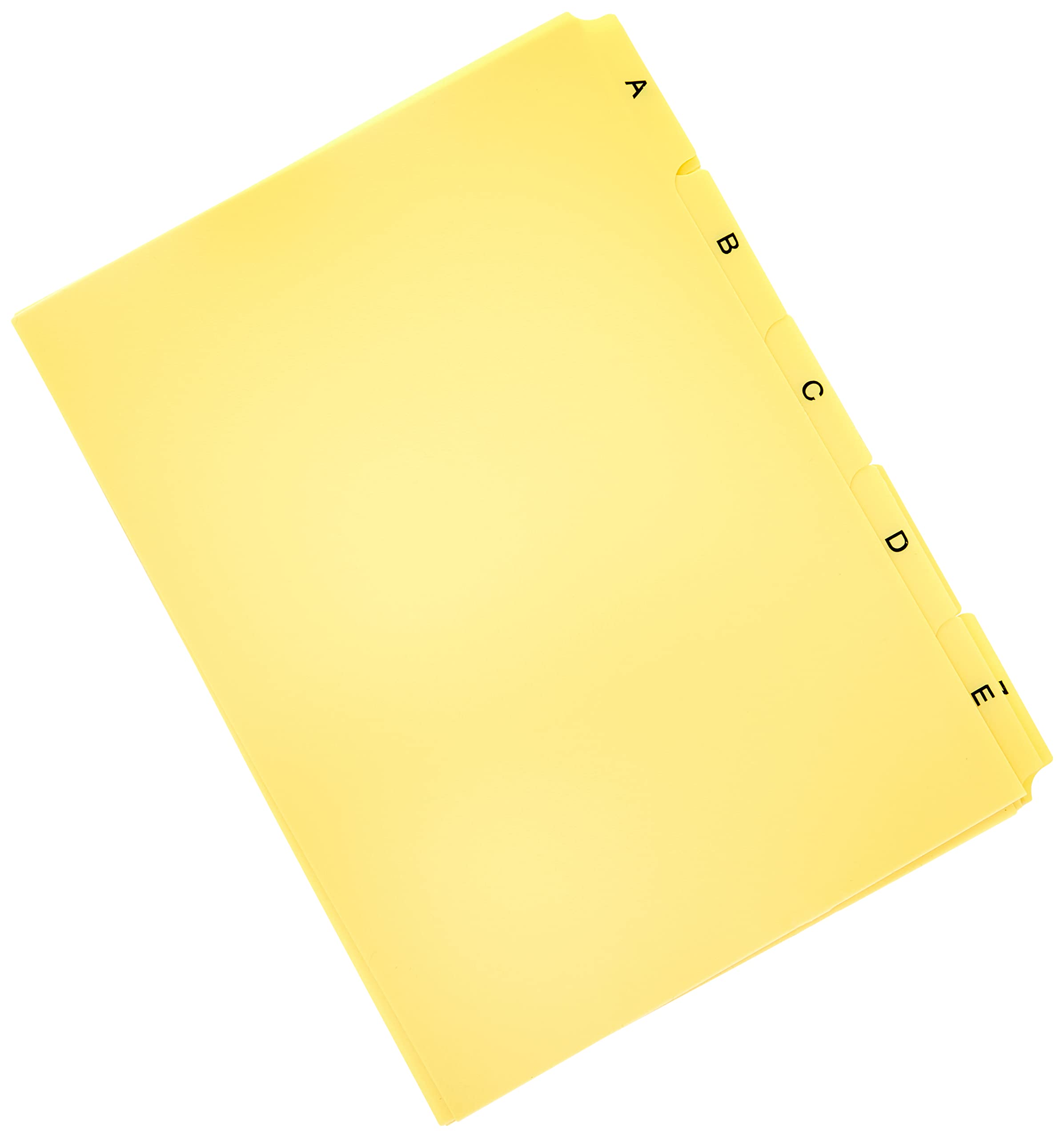 Durable A5 Index Card Set | Includes Printed A-Z Tabs | Yellow | Made of Strong PVC | Perfect for Organising Documents | Pack of 1