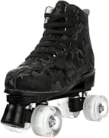 XUDREZ Roller Skates High-Top Light Up Unisex 37 Black Camouflage view 4