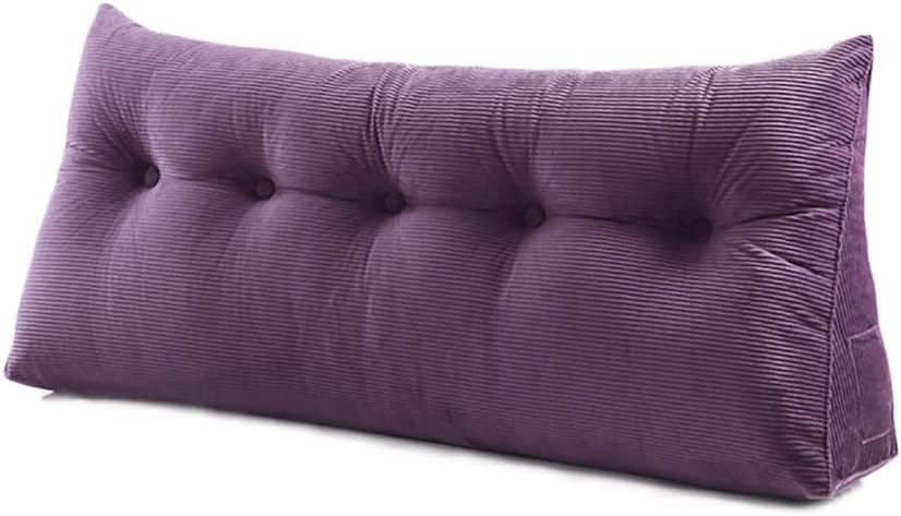 VERCART Sofa Bed Large Filled Triangular Wedge Cushion Bed Backrest Positioning Support Reading Pillow for Daybed Office Lumbar Pad with Removable Cover Purple Full