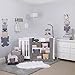 NoJo Play Day Pals Elephant/Bear/Lion/Zebra Animal 4 Piece Nursery Crib Bedding Set, Grey, Tan, Taupe, White