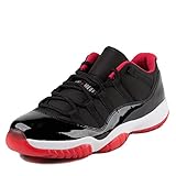Jordan Men's Air 11 Retro Low Black/True Red/White Leather Athletic Shoes