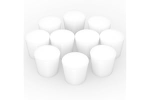 XCD Silicone Stoppers, #6, 10-Pack Airtight & Heat Resistant Tapered Lab Seal Plugs for Glassware