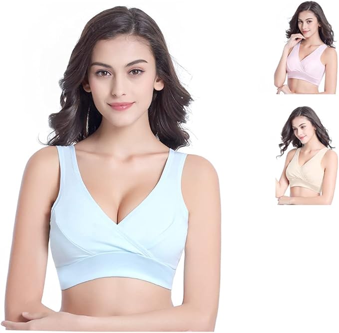 Amazon Co Jp Pink17 授乳ブラ マタニティブラ ナイトブラ３色セット 綿100 大きいサイズ 前開き ノンワイヤーブラ 人気 ストレッチソフト Wx03 服 ファッション小物