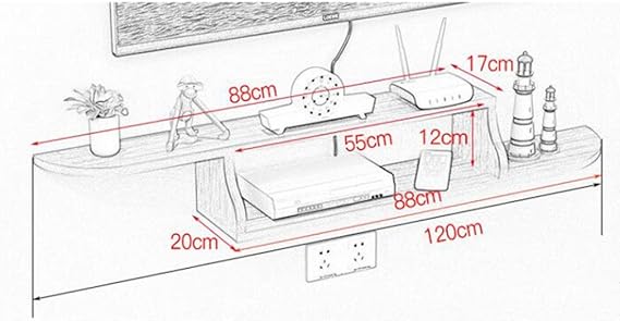 KTYXDE Leiste schwimmende TV Rack Set-Top Box Regal TV-Konsole