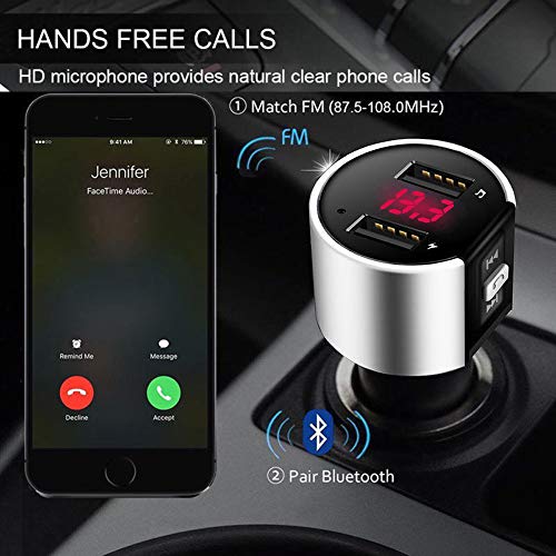 Fullfun Handsfree USB Wireless Car Mp3 Fm Transmitter Bluetooth Modulator Car Kit With Dual USB Port