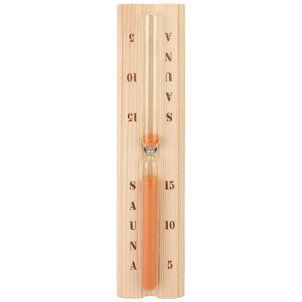 Photo 1 of Sauna Sandglass Timer, Pine Sauna Hourglass Clock Accurate Heat Resistant Wooden Sand Timer for Spa Bath Kitchen Wall Mounted Sandglass