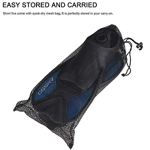 ANGGO Short Swim Fins for Diving and Snorkeling (Light Blue,XL) - Thumbnail 4