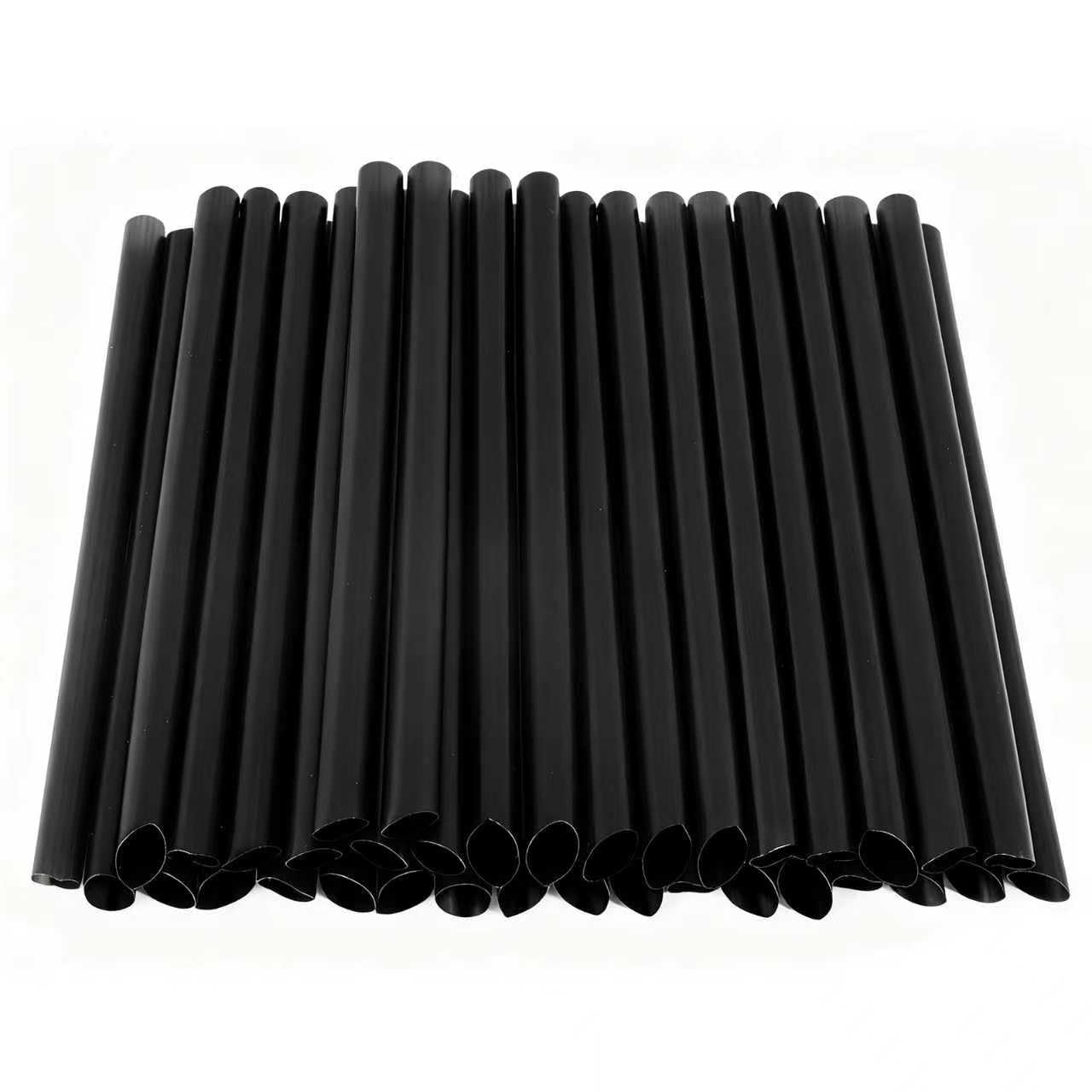 Photo 1 of 100 PCS Boba Straws?Individually Wrapped Straws for Smoothie?straws disposable? Milkshake, Bubble Tea & Thick Drinks?Black?
