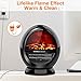 Space Heater - Bedroom Space Heater with 2 Heat Settings, Electric Space Heater with Tip-Over Shut Off, Oscillating Heater, Fireplace Heaters for Indoor Use, Low Noise, Flame Effect, M, Black