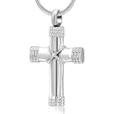 Minicremation Rope Winding Cross Cremation Ashes Urn Pendant Necklace Memorial Keepsake Jewelry Lord’s Prayer Cross Ashes Necklaces