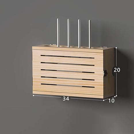 Amazon Tv下段ソケットシールドボックス セットトップボックス ルーター収納ボックス ワイヤレスwifi無垢材無孔棚 中空シャッタードアデザイン 熱放散に最適 テレビコンポーネント用フローティングシェルフ 電子レンジ調理用品 オンライン通販