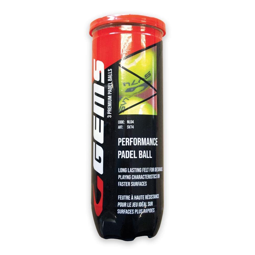 GEMS NL04 Palline Padel conf. 24 Tubi x3 Tennis balls Unisex Yellow UNICA