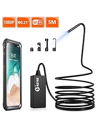 Inalámbrico, kzyee semirrígida WiFi endoscopio boroscopio Cámara de inspección cámara de 2.0 megapíxeles 0.21 inch de diámetro HD cámara serpiente para Android, iOS, Smartphone, iPhone, Samsung, tablet dispositivos (16.5ft)